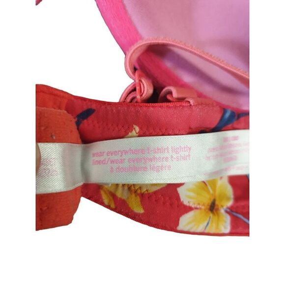 Victoria's Secret PINK 36D Bra Wear Everywhere T-Shirt Pink Floral Bra 36D - Picture 8 of 8